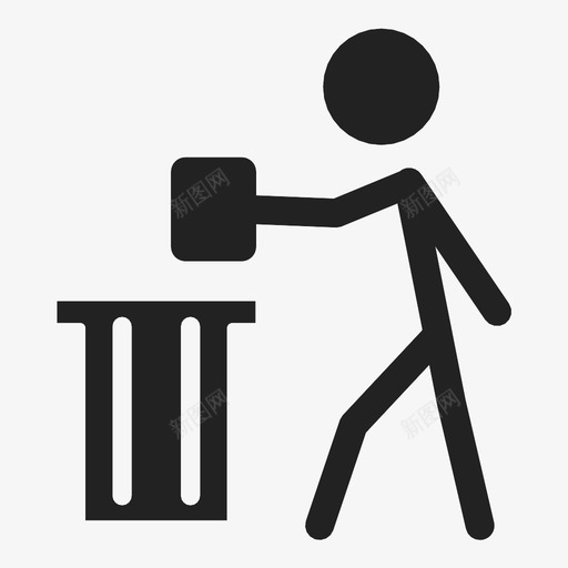 回收不乱扔垃圾垃圾箱图标svg_新图网 https://ixintu.com 不乱扔垃圾 回收 垃圾桶 垃圾箱 废物 扔掉
