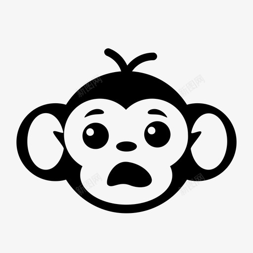 猴子表情丛林图标svg_新图网 https://ixintu.com 丛林 惊讶 猴子 猴子头 表情