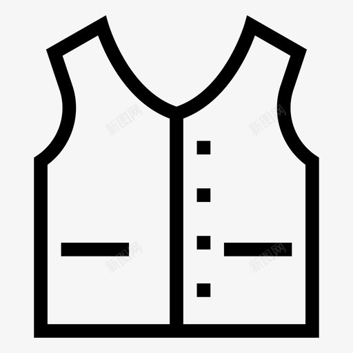 服装布料时装图标svg_新图网 https://ixintu.com 布料 时装 服装 购物电子商务线图标 马甲