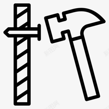工具建筑锤子图标图标