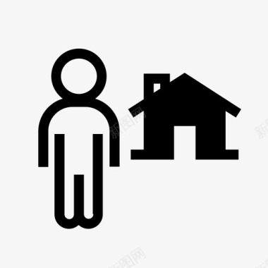 单人房住宅保险图标图标