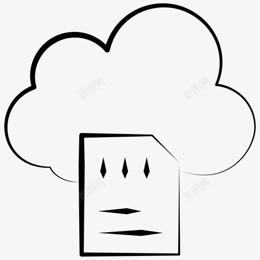 云网络云存储数字存储图标svg_新图网 https://ixintu.com sd卡 云存储 云网络 存储卡 数字存储 网页设计开发手绘图标