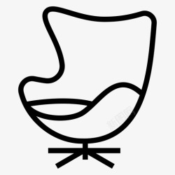 白色沙发椅蛋椅家具酒廊图标高清图片