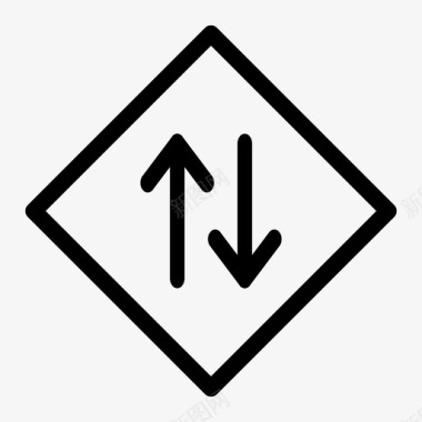 双向交通道路路标图标图标