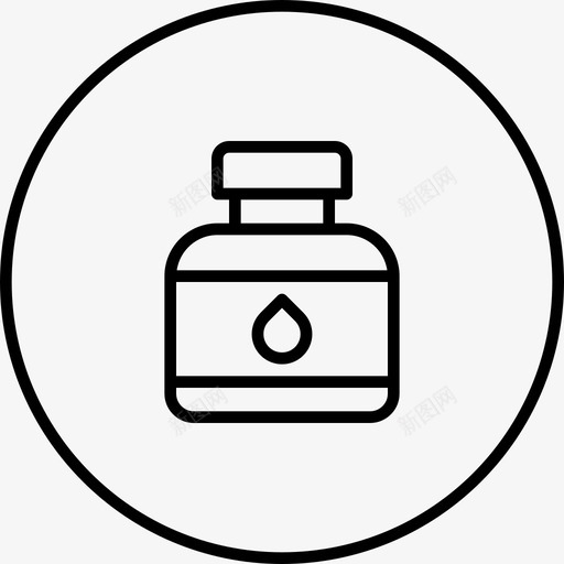 墨水盒瓶子液体图标svg_新图网 https://ixintu.com 墨水盒 工艺圆线 文具 标牌 液体 瓶子