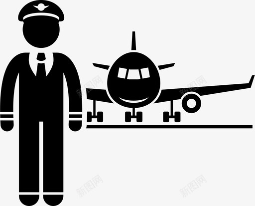 飞行员飞机职业生涯图标svg_新图网 https://ixintu.com 职业生涯 飞机 飞行员