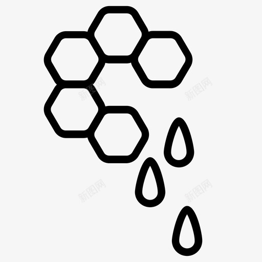 蜂巢蜜蜂六边形图标svg_新图网 https://ixintu.com 六边形 养蜂 蜂巢 蜜蜂 蜡