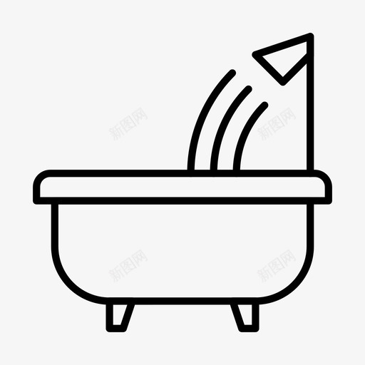 浴缸浴室清洁图标svg_新图网 https://ixintu.com 家 水 浴室 浴缸 淋浴 清洁 第2卷 简单
