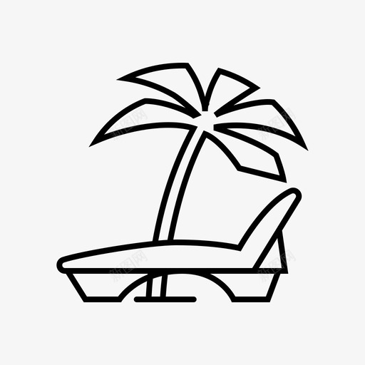 棕榈树假日休息室图标svg_新图网 https://ixintu.com 休息室 假日 夏季 棕榈树