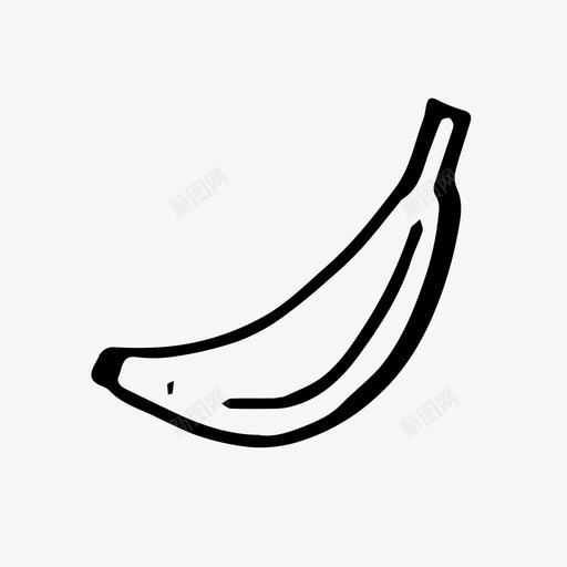 香蕉水果手绘图标svg_新图网 https://ixintu.com 手绘 果皮 水果 猴子 香蕉