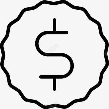 美元银行硬币图标图标