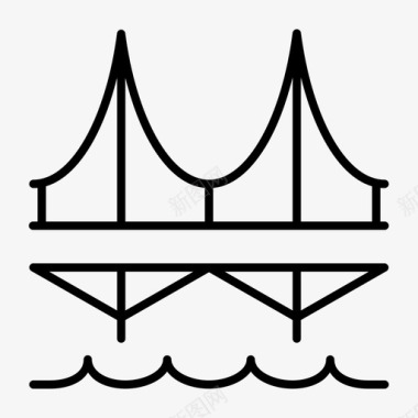 桥建筑交叉图标图标