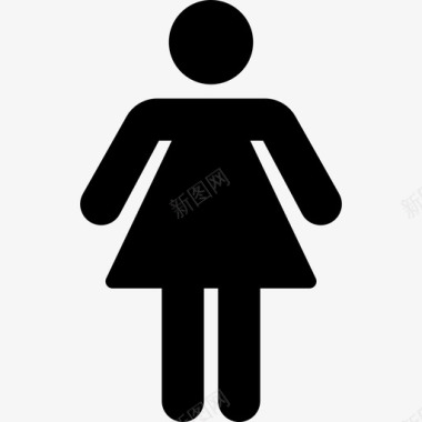 女士标志浴室门图标图标
