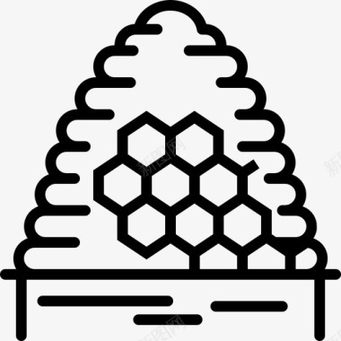 带蜂巢的蜂箱养蜂人蜜蜂图标图标