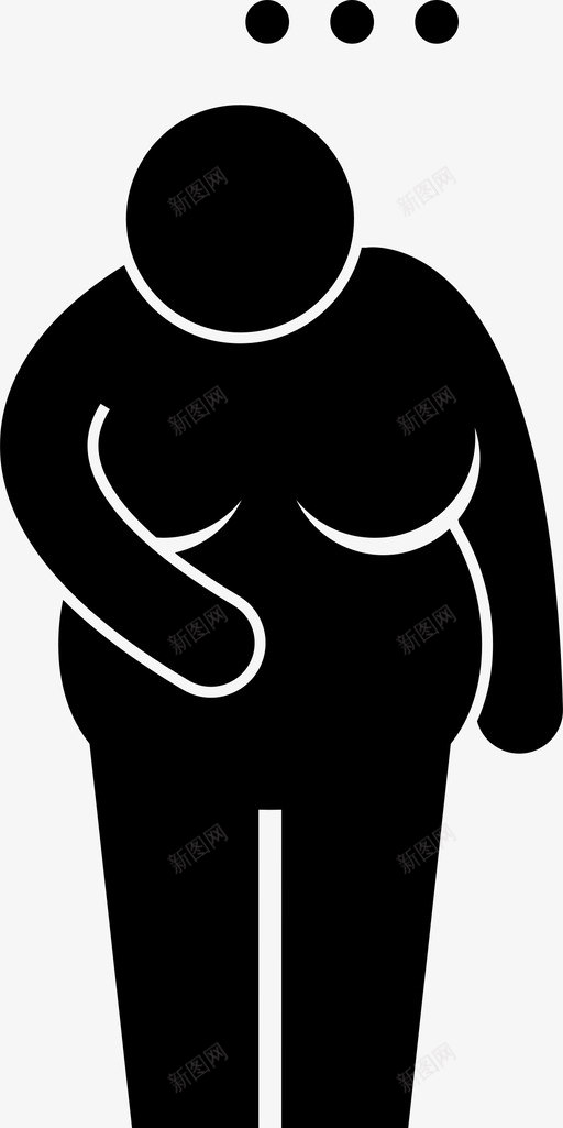 超重妇女身体肥胖图标svg_新图网 https://ixintu.com 肥胖 超重妇女 身体