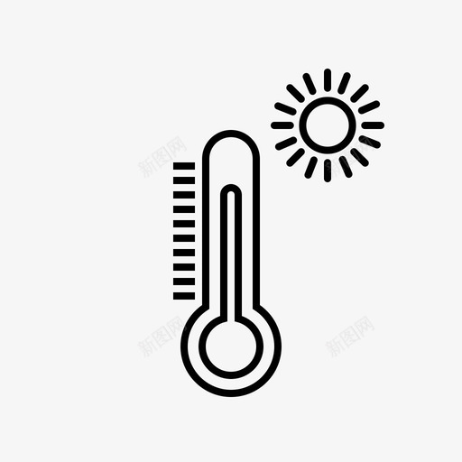 温度计假日夏天图标svg_新图网 https://ixintu.com 假日 夏天 太阳 温度 温度计