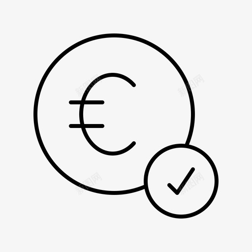 已付欧元支票货币图标svg_新图网 https://ixintu.com 已付欧元 支票 杂项 货币
