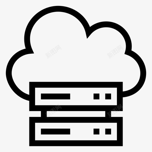 云数据存储网络服务器图标svg_新图网 https://ixintu.com 云数据存储 云计算线图标 天气 服务器 网络