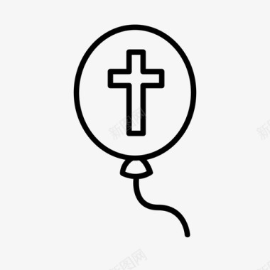 气球洗礼教堂图标图标