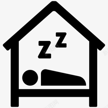 睡觉床房子图标图标