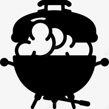 吸烟烤架烹饪食物图标图标