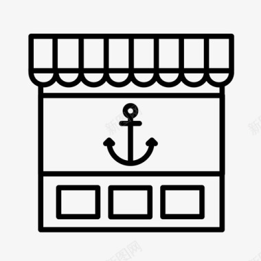 海洋商店水族馆鱼店图标图标