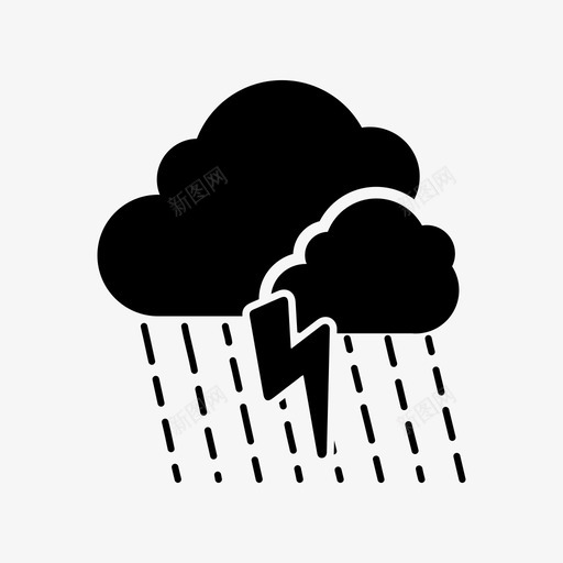 雨气候云图标svg_新图网 https://ixintu.com 云 天气 气候 雨 风暴