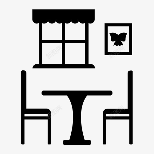 餐厅餐桌晚餐图标svg_新图网 https://ixintu.com 家具 房间 晚餐 餐厅 餐桌