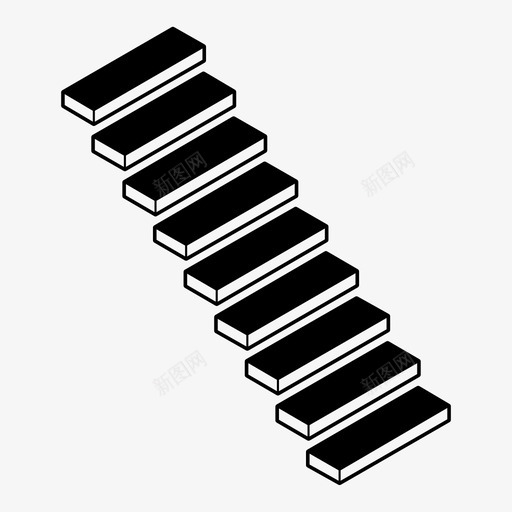 木楼梯上升飞梯图标svg_新图网 https://ixintu.com 上升 木楼梯 梯子 走上去 飞梯