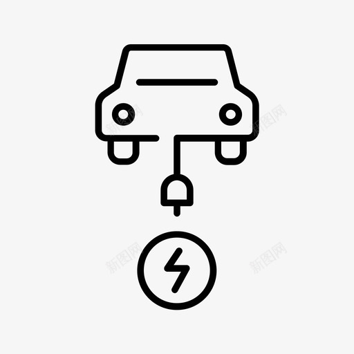 电动车充电器充电图标svg_新图网 https://ixintu.com 充电 充电器 可再生能源 特斯拉 电动车