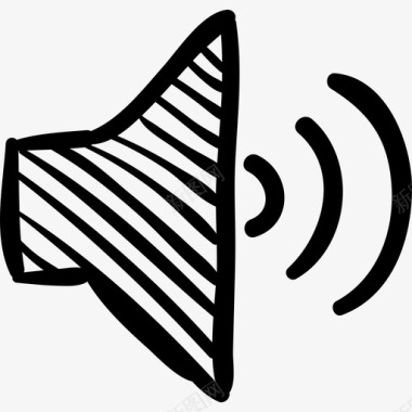 扬声器草图大音量接口工具社交媒体手绘图标图标