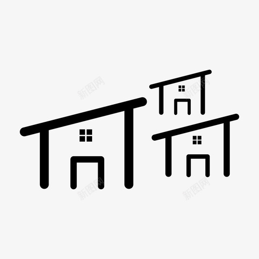 房子建筑物住所图标svg_新图网 https://ixintu.com 住宿 住所 建筑物 房子