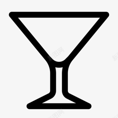 马提尼杯鸡尾酒纯线条图标图标