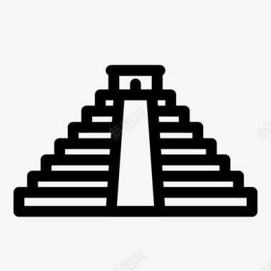 玛雅金字塔阿兹特克墨西哥图标图标