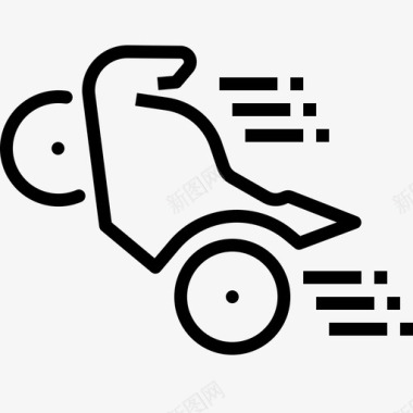 轮滑摩托车比赛图标图标