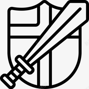 剑和盾牌中世纪武器图标图标