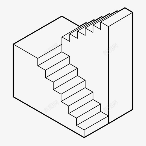 楼梯间上升楼梯图标svg_新图网 https://ixintu.com 上升 台阶 楼梯 楼梯间