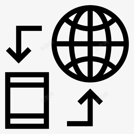 移动连接地球互联网图标svg_新图网 https://ixintu.com 世界 互联网 地球 搜索引擎优化营销线图标 移动连接