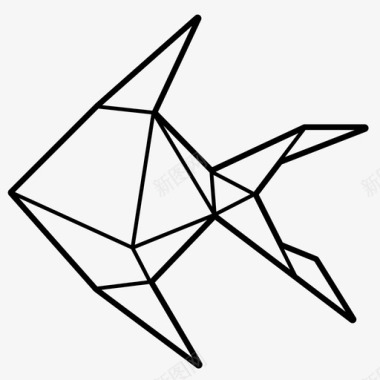 鱼动物折叠图标图标