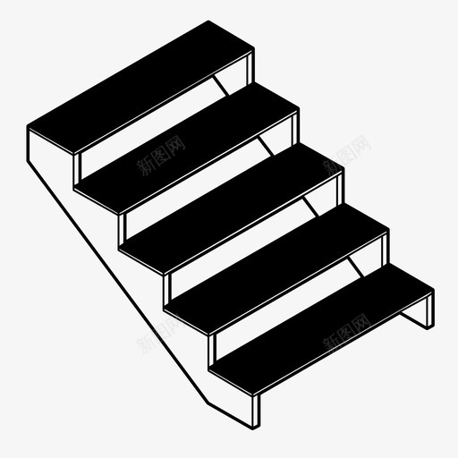 斜坡上升下降图标svg_新图网 https://ixintu.com 上升 下降 台阶 斜坡 楼梯