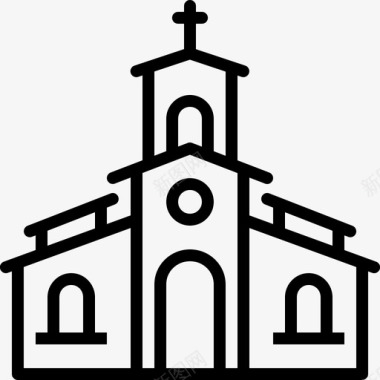 教堂基督教场所图标图标