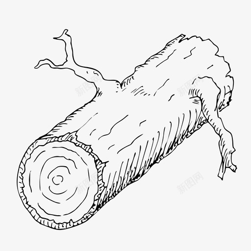 原木森林手绘图标svg_新图网 https://ixintu.com 原木 手绘 木材 森林 素描