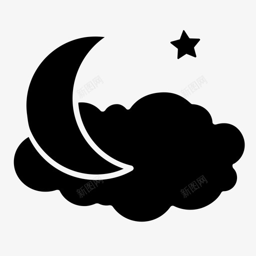 夜云月亮图标svg_新图网 https://ixintu.com 云 夜 天空 星星 月亮 睡觉