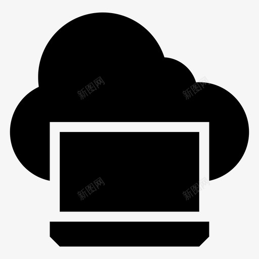 云设备计算笔记本电脑图标svg_新图网 https://ixintu.com 云计算字形图标 云设备 天气 笔记本 笔记本电脑 计算