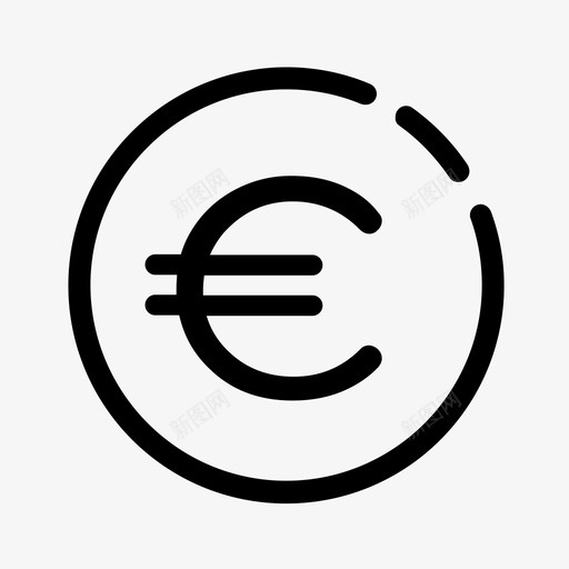 欧元银行货币符号图标svg_新图网 https://ixintu.com 欧元 货币符号 金融 银行