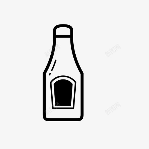 酱汁瓶调味品玻璃瓶图标svg_新图网 https://ixintu.com 玻璃瓶 番茄酱 调味品 酱汁瓶 食品饮料
