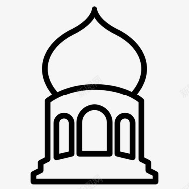 清真寺巴德沙希清真寺建筑图标图标
