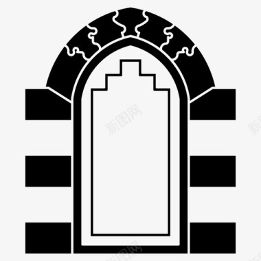 窗户伊斯兰清真寺图标图标