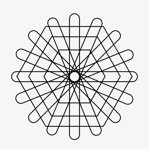 抽象几何星花图标svg_新图网 https://ixintu.com 抽象几何星 花