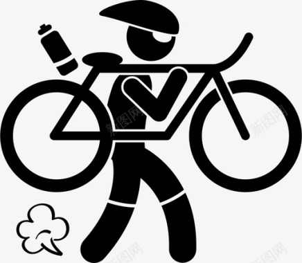 骑自行车男子铁人三项图标图标